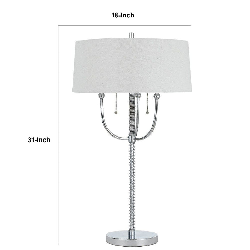 31 Inch Corkscrew Industrial Metal Table Lamp Chrome Silver-zoom-