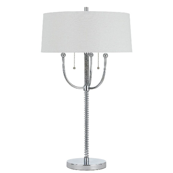 31 Inch Corkscrew Industrial Metal Table Lamp Chrome Silver