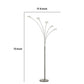 72 Inch Arched Floor Lamp With 5 Branched Led Lights Silver