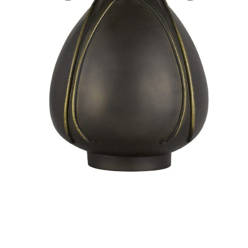 20 Inch Table Lamp with Tiffany Glass Gray Antique Brass-zoom-