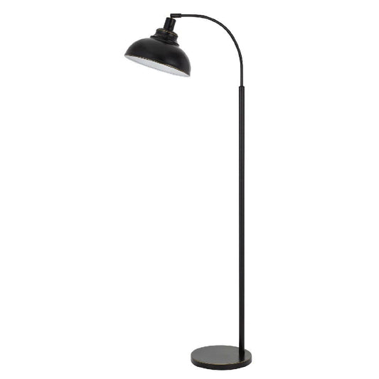 61 Inch Adjustable Tall Metal Floor Lamp Dome Shade Black