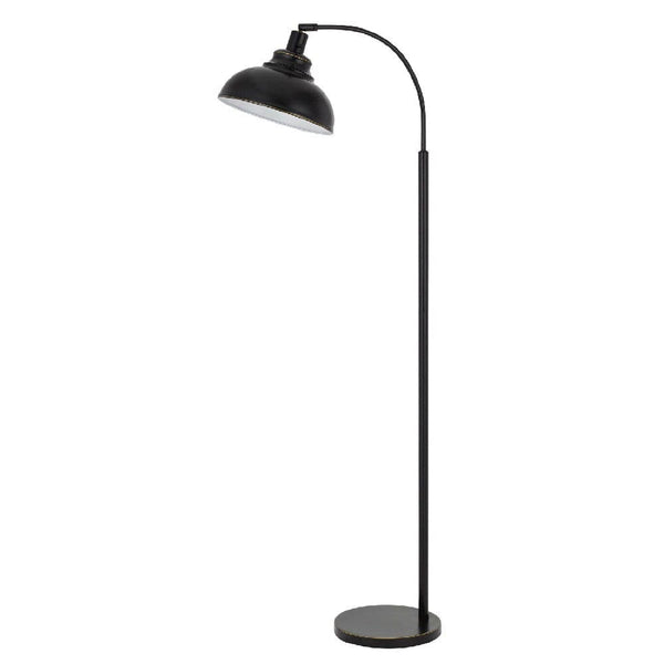 61 Inch Adjustable Tall Metal Floor Lamp Dome Shade Black