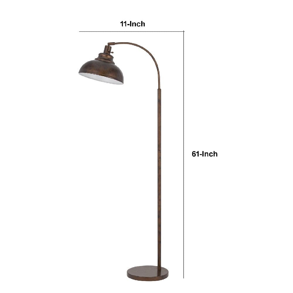 61 Inch Adjustable Tall Metal Floor Lamp Dome Shade Copper-zoom-5