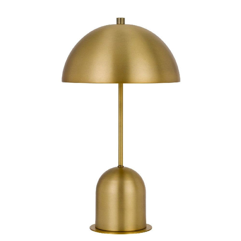 20 Inch Metal Accent Table Lamp with Dome Shade Brass-zoom-