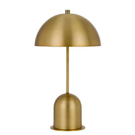 20 Inch Metal Accent Table Lamp with Dome Shade Brass