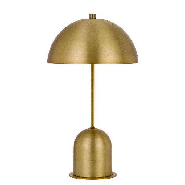 20 Inch Metal Accent Table Lamp with Dome Shade Brass