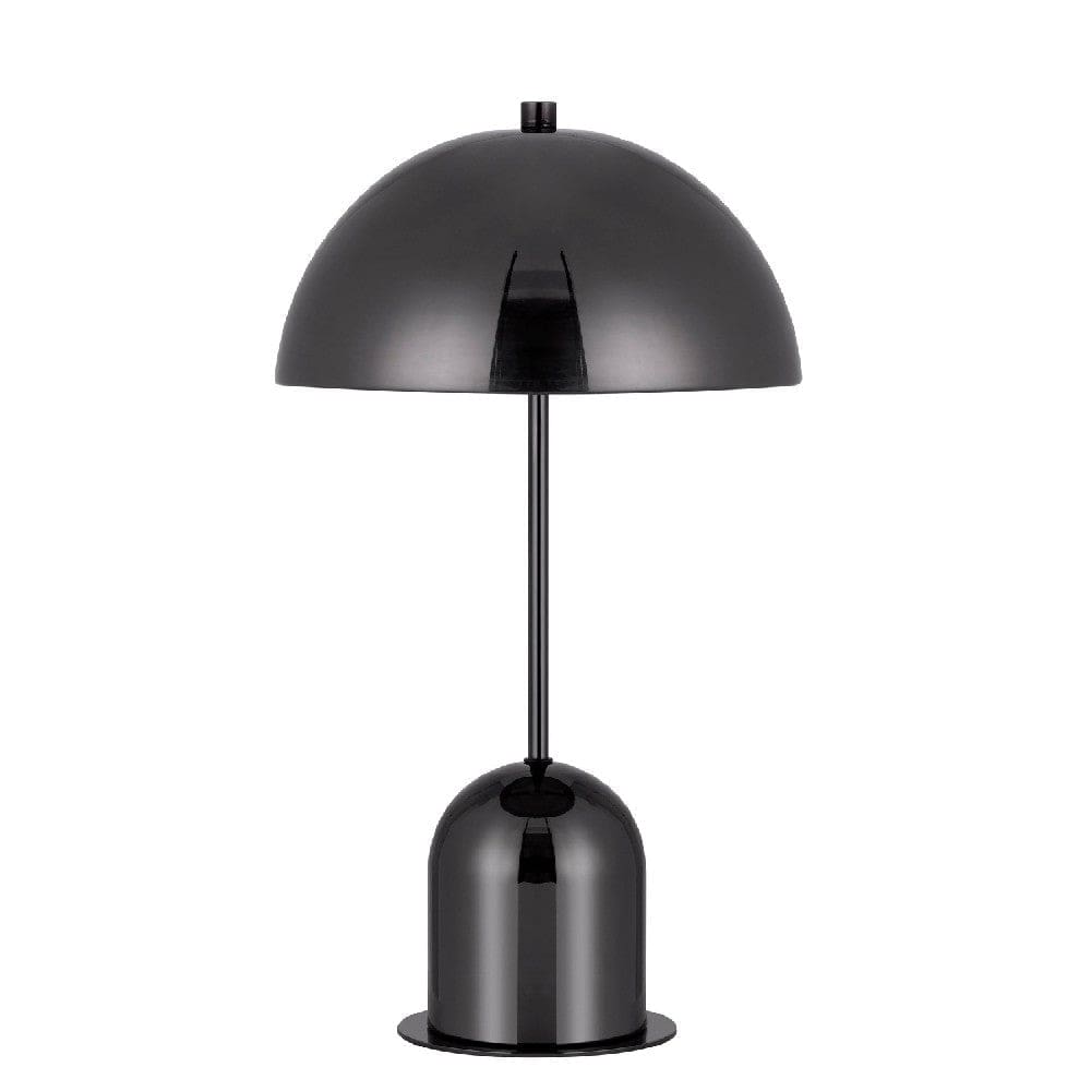 20 Inch Metal Accent Table Lamp Dome Shade Black-zoom-1