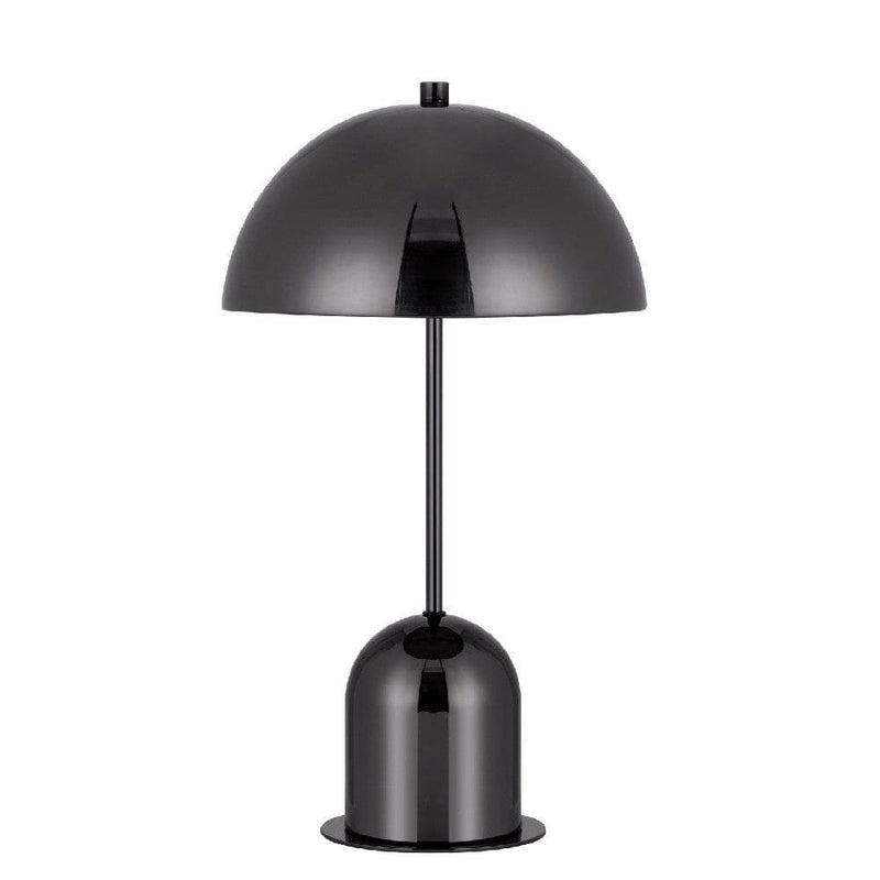 20 Inch Metal Accent Table Lamp Dome Shade Black-zoom-