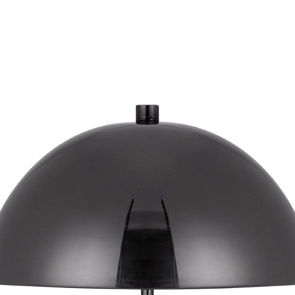 20 Inch Metal Accent Table Lamp Dome Shade Black-zoom-2