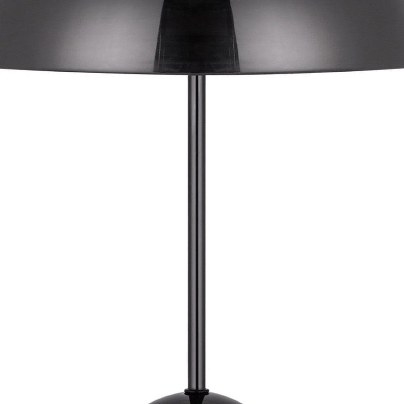 20 Inch Metal Accent Table Lamp Dome Shade Black-zoom-
