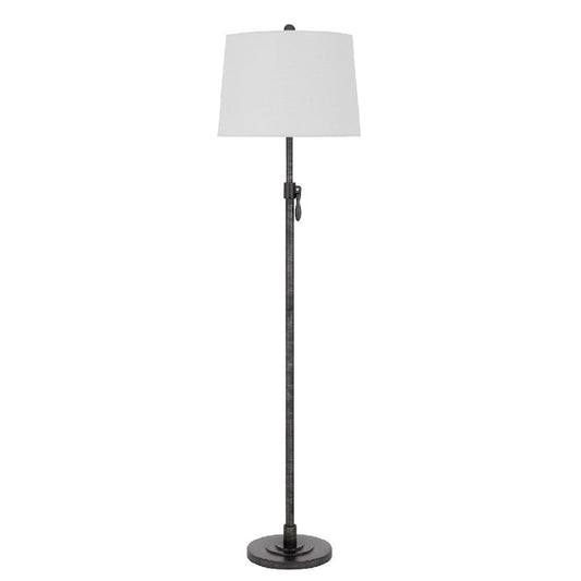 55 Inch Adjustable Metal Floor Lamp With Latch Heather Gray