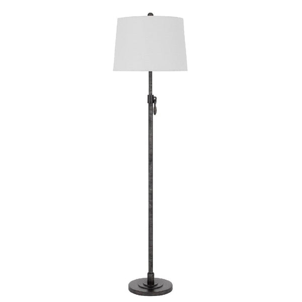 55 Inch Adjustable Metal Floor Lamp With Latch Heather Gray