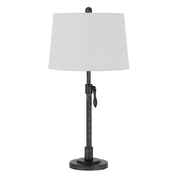 26 Inch Adjustable Metal Table Lamp with Latch Heather Gray