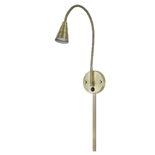 30 Inch Flexible Neck Metal Wall Lamp Led Bulb Included Brass