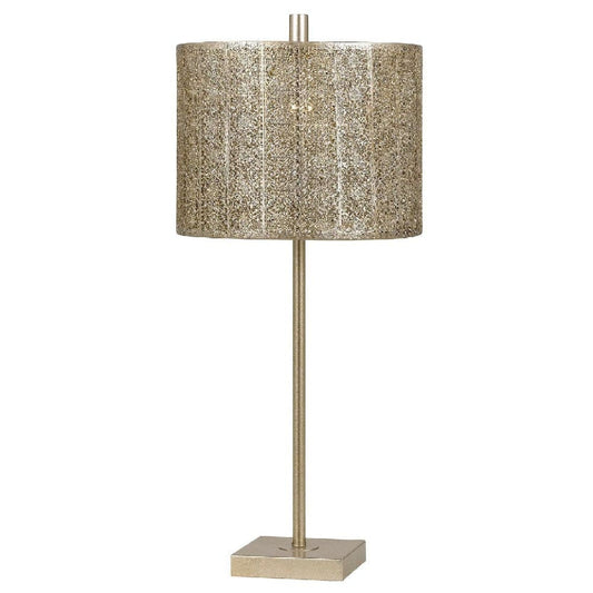 27 Inch Metal Table Lamp Champagne Silver