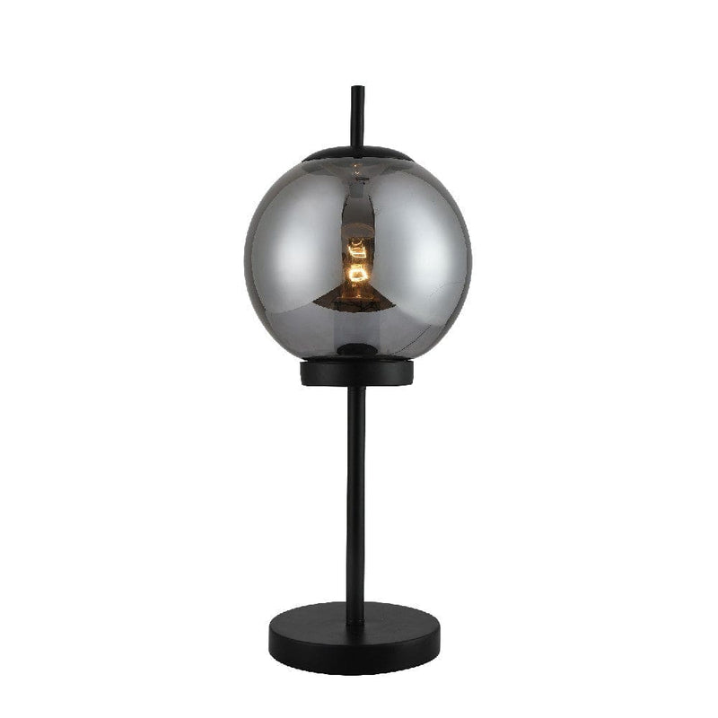 20 Inch Table Lamp with Spherical Glass Shade Black-zoom-