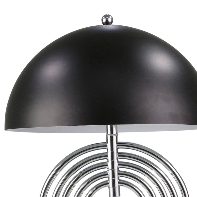 28 Inch Abstract Table Lamp with Metal Dome Shade Silver-zoom-