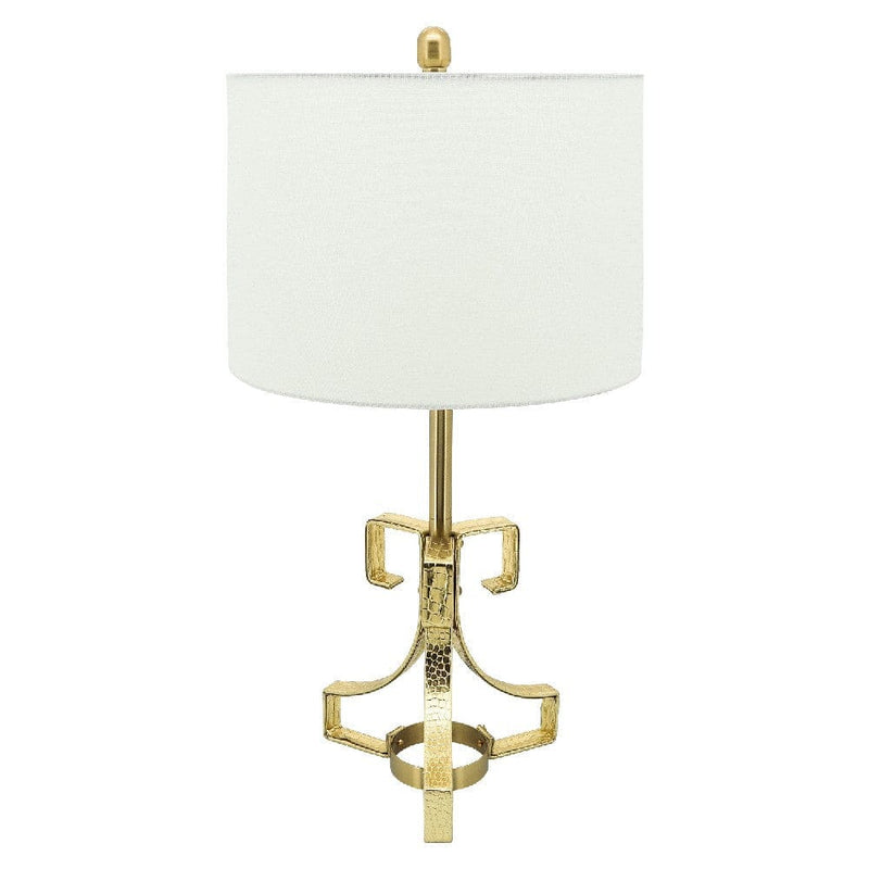 29 Inch Table Lamp with Scrolled Accents Drum Shade Gold-zoom-