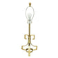 29 Inch Table Lamp with Scrolled Accents Drum Shade Gold