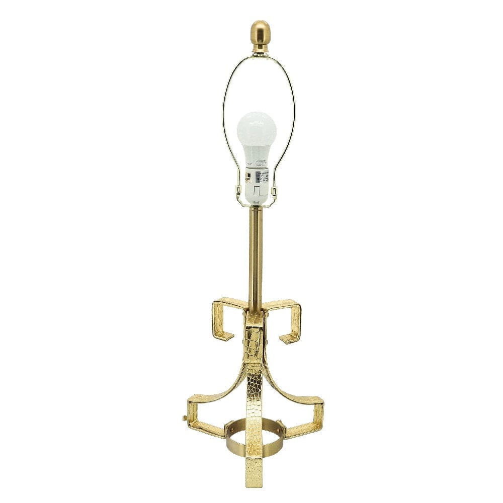 29 Inch Table Lamp with Scrolled Accents Drum Shade Gold