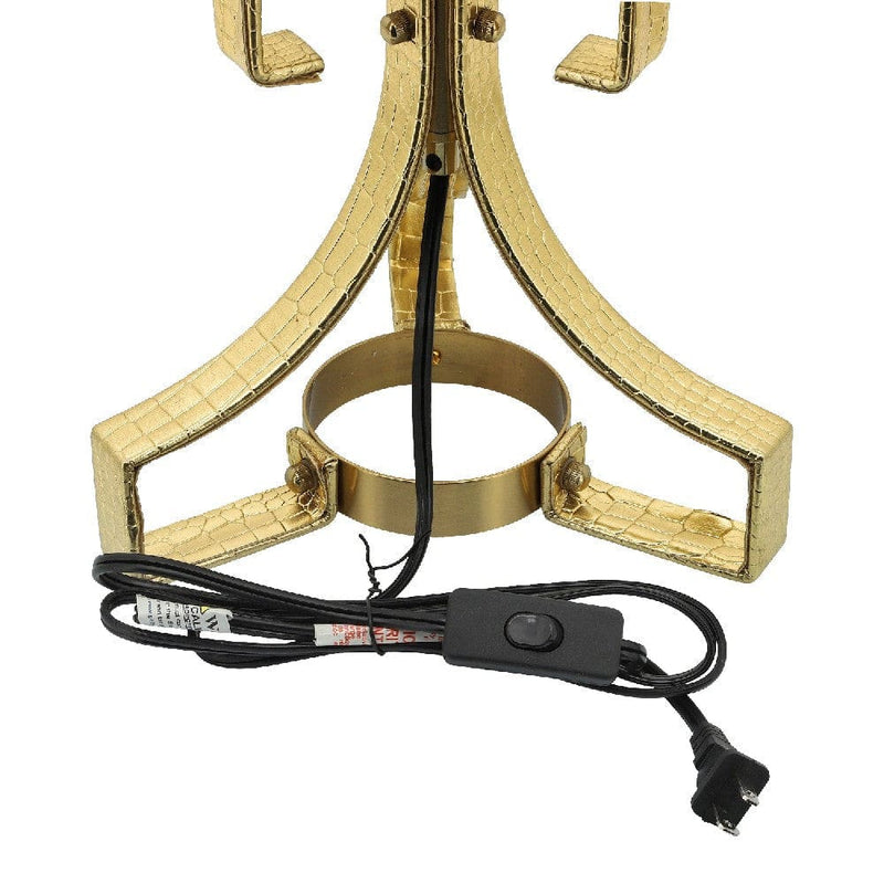 29 Inch Table Lamp with Scrolled Accents Drum Shade Gold-zoom-