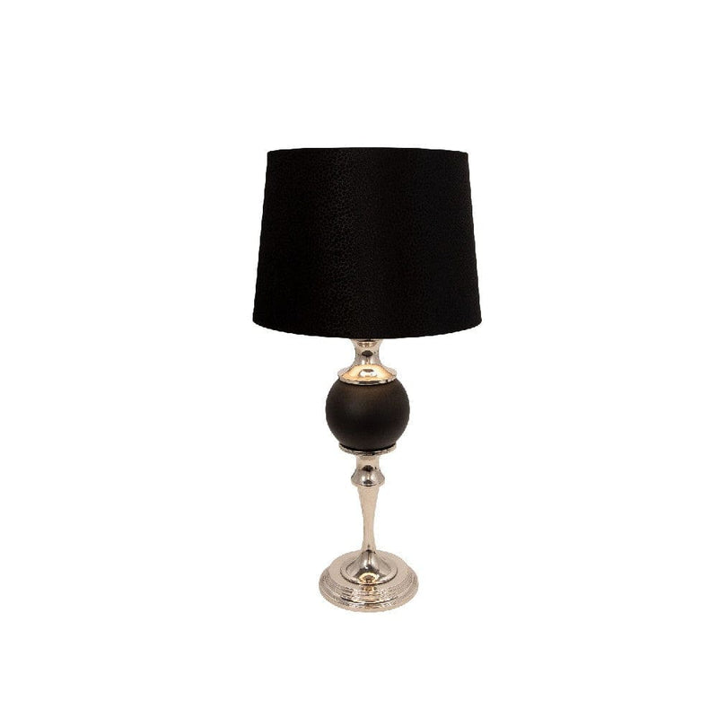 30 Inch Turned Metal Table Lamp with Ball Accent Black-zoom-