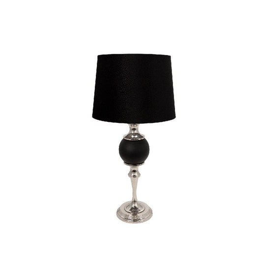 30 Inch Turned Metal Table Lamp with Ball Accent Black