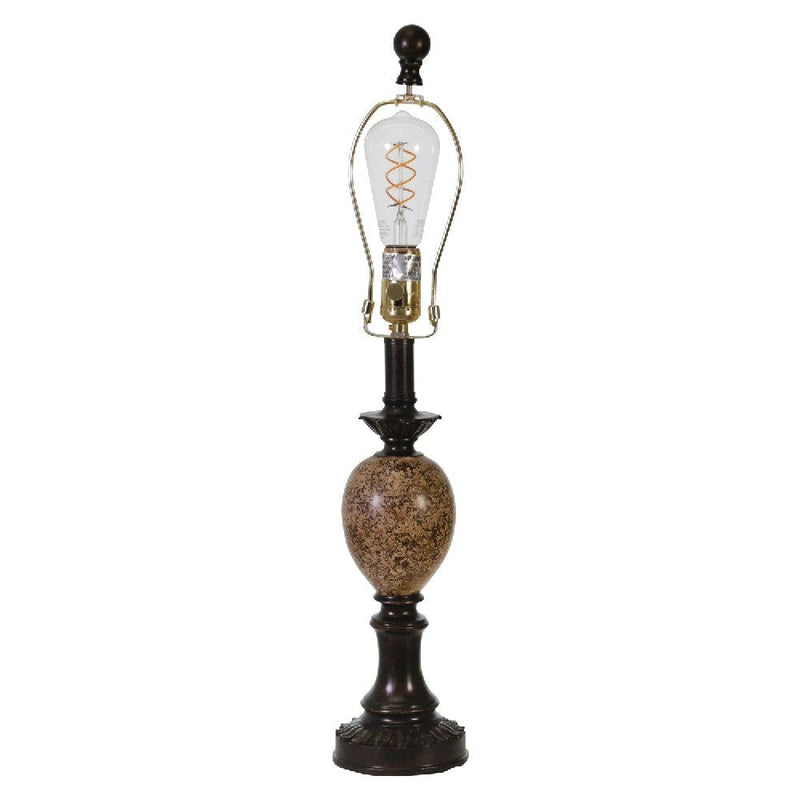 25 Inch Classy Table Lamps with Empire Shade Set of 2 Brown-zoom-