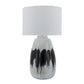 27 Inch Table Lamp with Painted Art Body Black and White