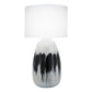 27 Inch Table Lamp with Painted Art Body Black and White