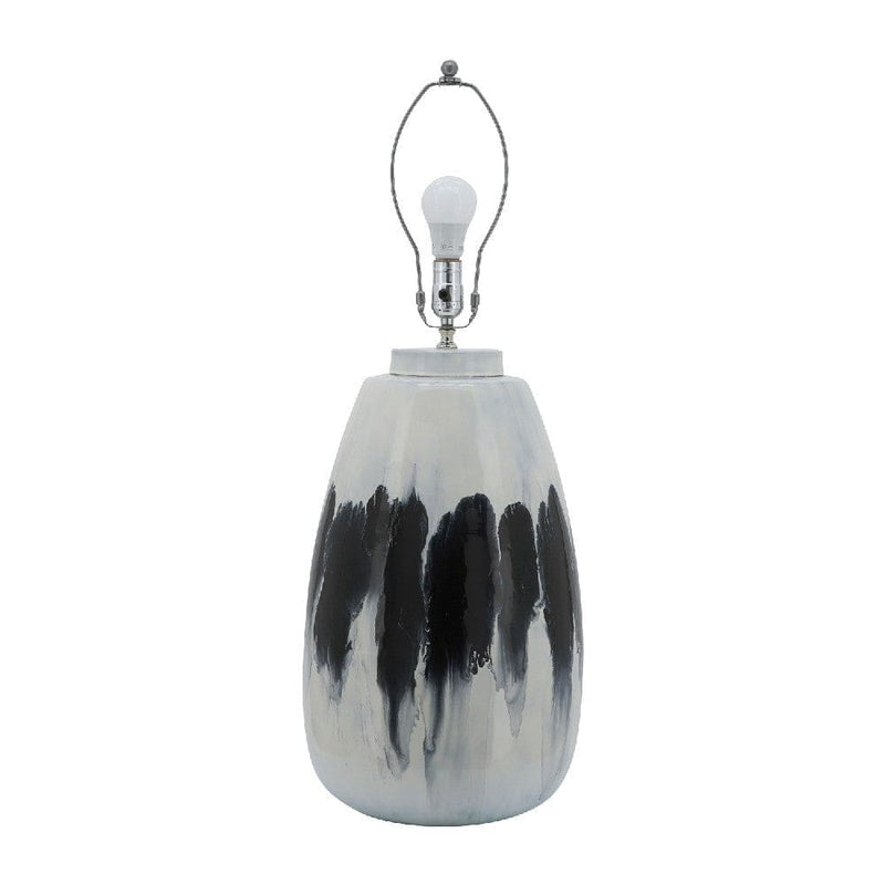 27 Inch Table Lamp with Painted Art Body Black and White-zoom-