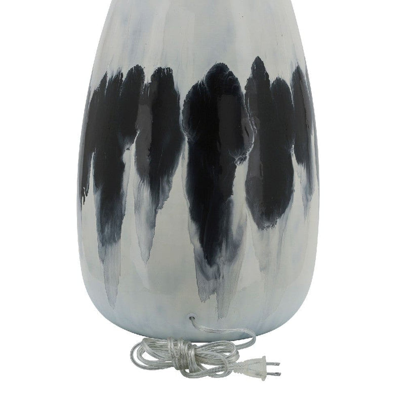 27 Inch Table Lamp with Painted Art Body Black and White-zoom-