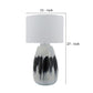 27 Inch Table Lamp with Painted Art Body Black and White