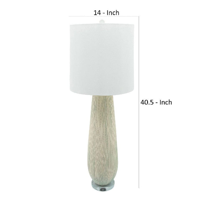 41 Inch Table Lamp with Natural Ceramic Body Off White-zoom-