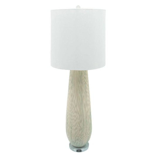41 Inch Table Lamp with Natural Ceramic Body Off White