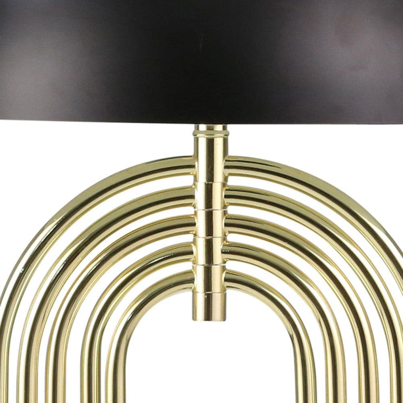 28 Inch Abstract Table Lamp with Metal Dome Shade Black-zoom-