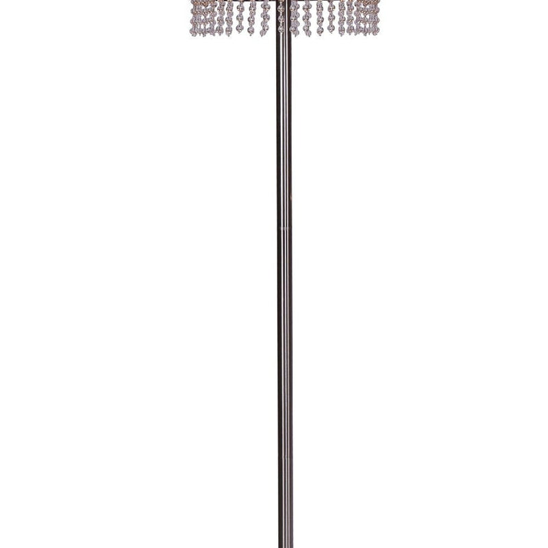 64 Inch Floor Lamp With Mesh Shade And Hanging Beads Black-zoom-