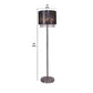 64 Inch Floor Lamp With Mesh Shade And Hanging Beads Black