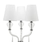 65 Inch Floor Lamp With 3 Flared Glass Accent Arms Silver