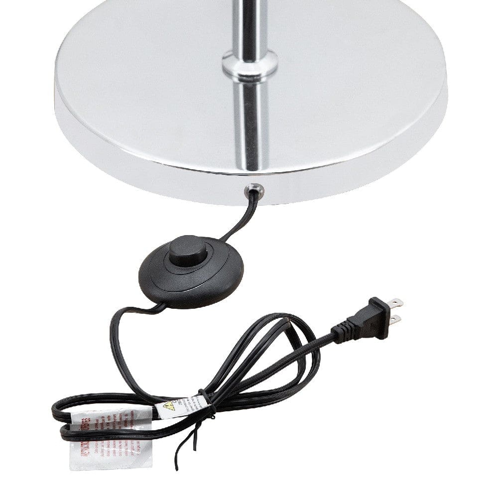 65 Inch Floor Lamp With 3 Flared Glass Accent Arms Silver-zoom-4