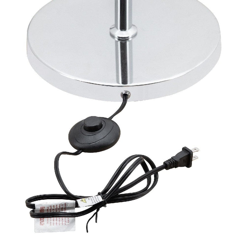 65 Inch Floor Lamp With 3 Flared Glass Accent Arms Silver-zoom-