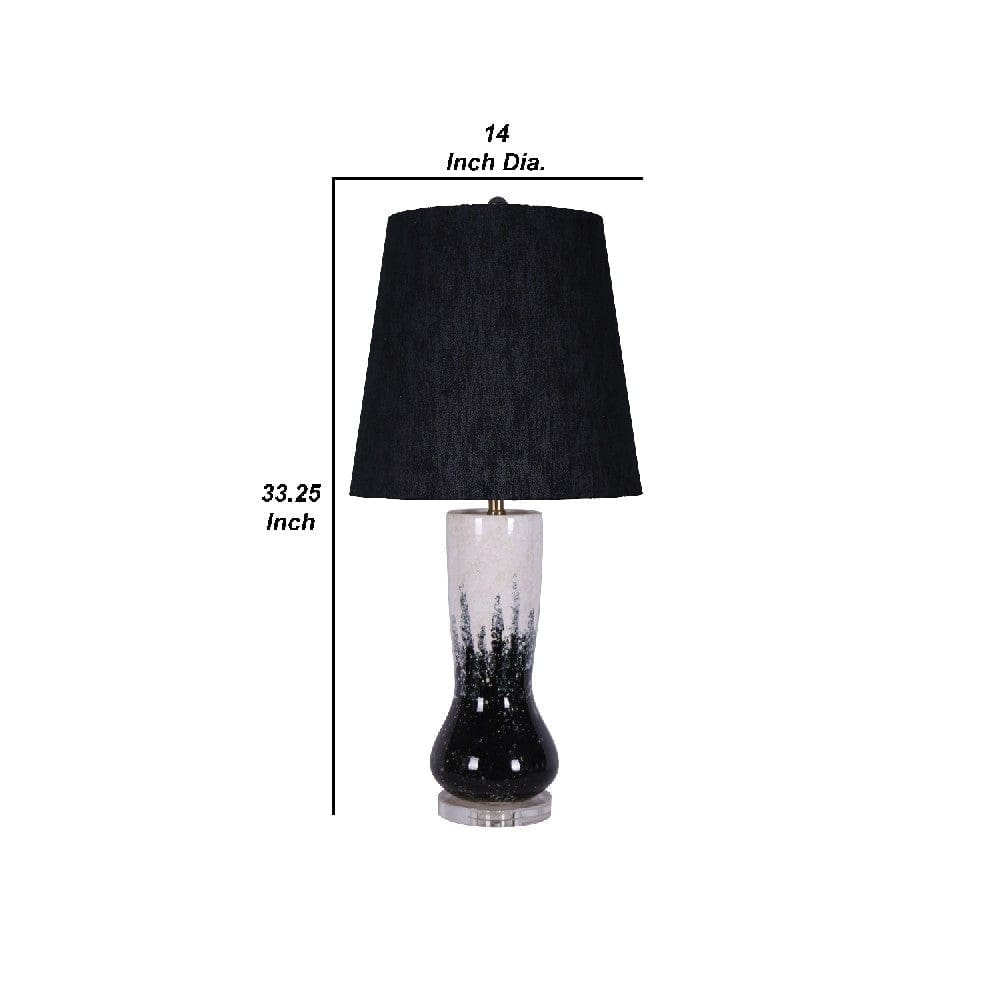 33 Inch Table Lamp in Abstract Art Design Black and White-zoom-5