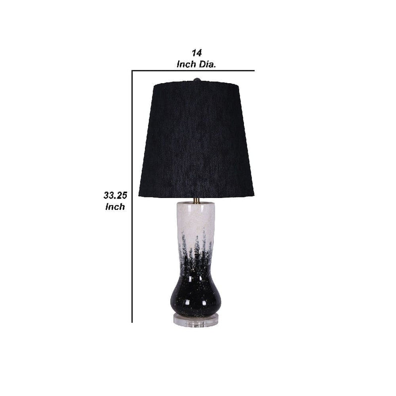 33 Inch Table Lamp in Abstract Art Design Black and White-zoom-