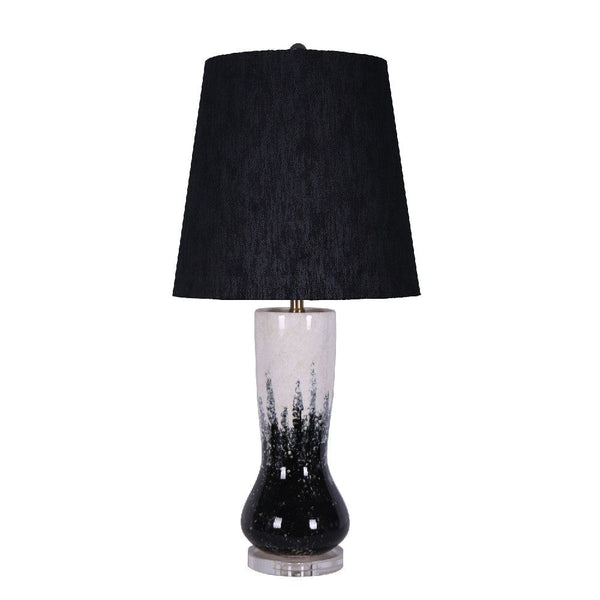33 Inch Table Lamp in Abstract Art Design Black and White
