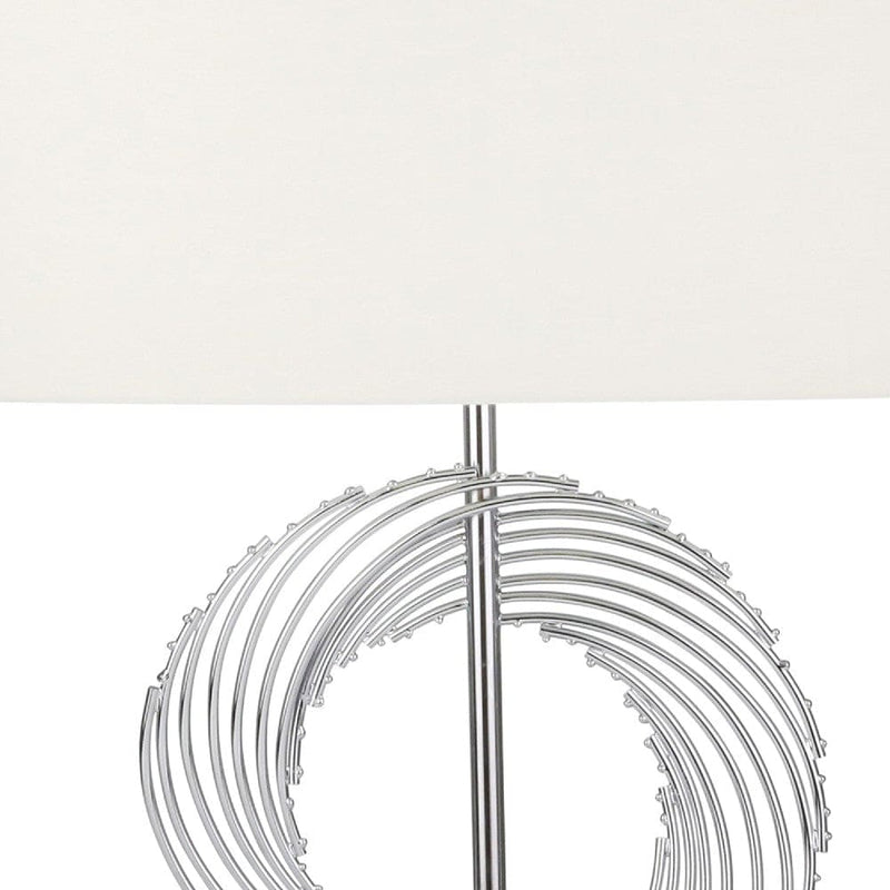29 Inch Table Lamp with Abstract Spiral Art Design Silver-zoom-