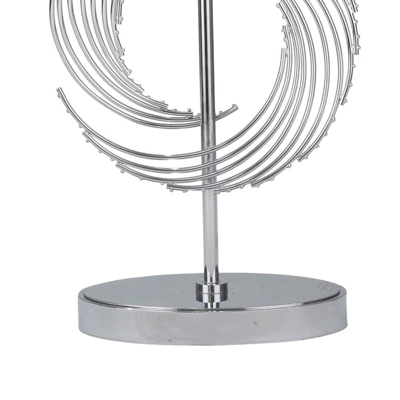 29 Inch Table Lamp with Abstract Spiral Art Design Silver-zoom-