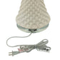 38 Inch Table Lamp with Textured Shell Style Body White