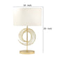 29 Inch Table Lamp with Abstract Spiral Art Design Gold
