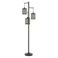 72 Inch Metal Floor Lamp 3 Hanging Mesh Shades Bronze Black