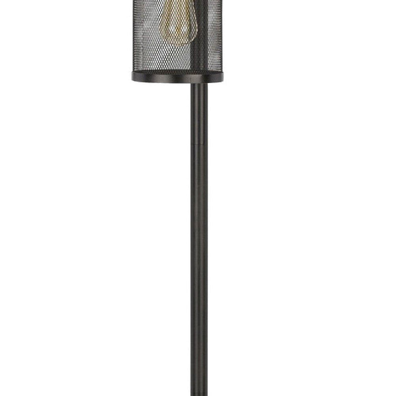 72 Inch Metal Floor Lamp 3 Hanging Mesh Shades Bronze Black-zoom-